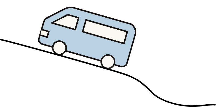 坂を登るトラック